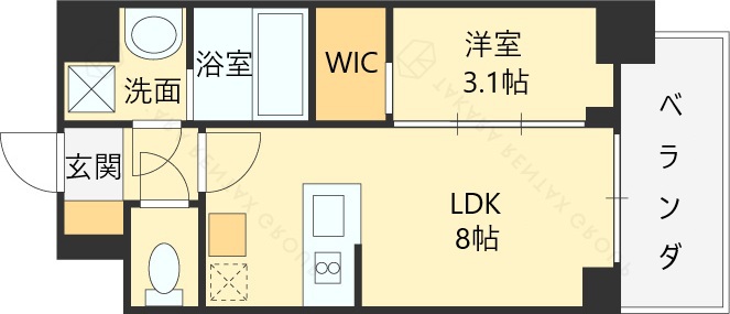 エスリードレジデンス　ザ・グラン大阪福島クラス-1LDK(111555271)の間取り図