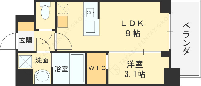 エスリードレジデンス　ザ・グラン大阪福島クラス-1LDK(111555272)の間取り図