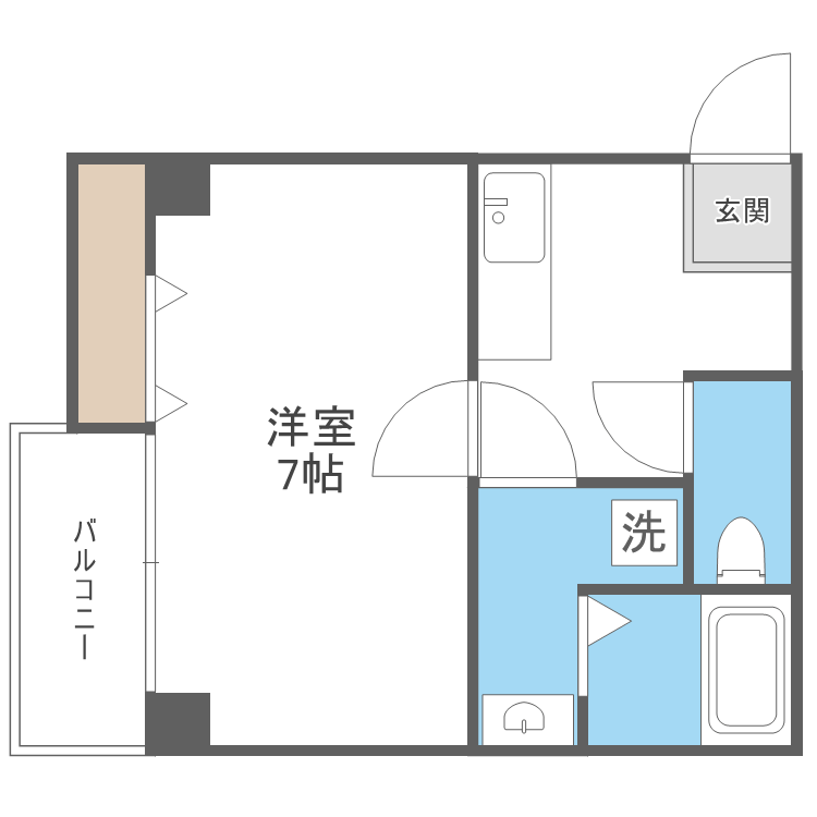 ＥＳ－Ｇｒａｎｄｅ大阪福島-1K(111593024)の間取り図