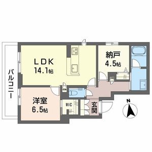 スカイ　ウィング-1SLDK(111587595)の間取り図