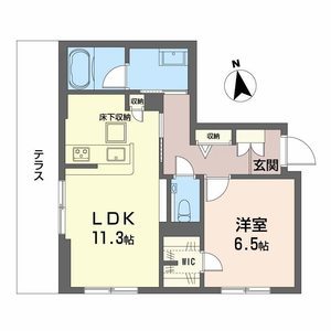 スカイ　ウィング-1LDK(111587348)の間取り図