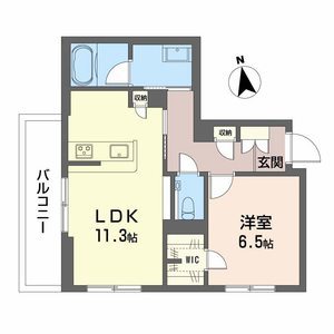 スカイ　ウィング-1LDK(111587359)の間取り図