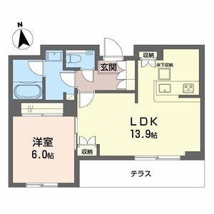 スカイ　ウィング-1LDK(111587368)の間取り図