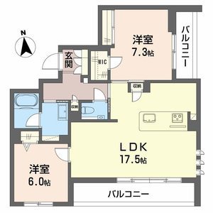 スカイ　ウィング-2LDK(111587431)の間取り図
