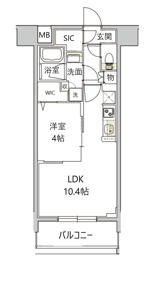 アーバネックス東梅田-1LDK(112000621)の間取り図