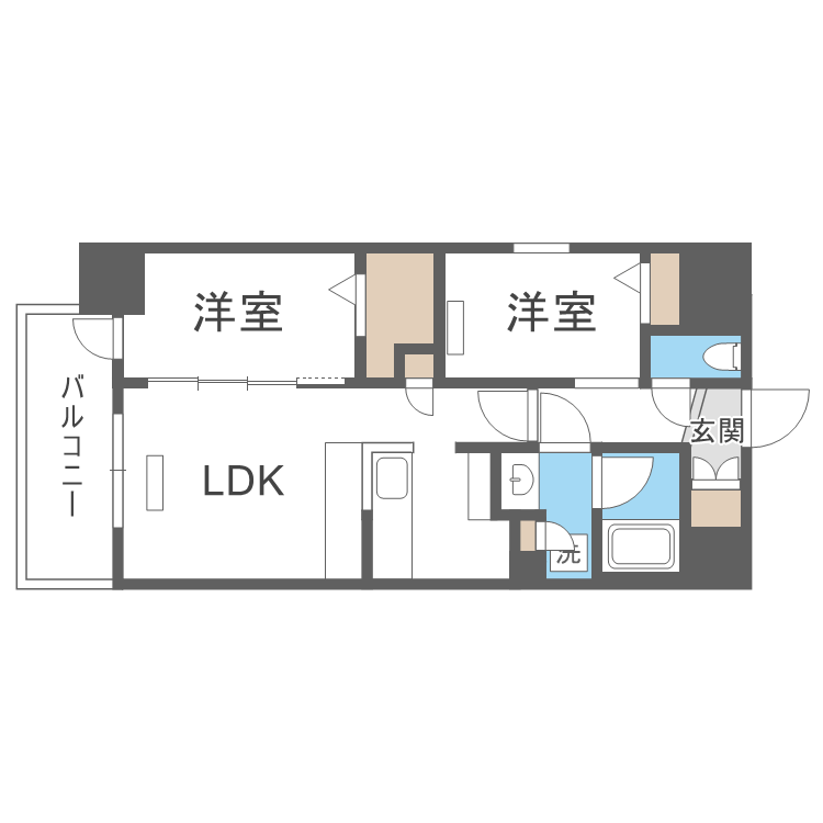 アーバネックス東梅田-2LDK(112000651)の間取り図