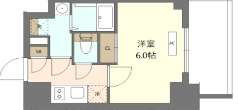 エスリードレジデンス　ザ・グラン　梅田イースト-1K(112019791)の間取り図