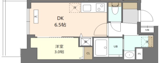 エスリードレジデンス　ザ・グラン　梅田イースト-1DK(112019823)の間取り図