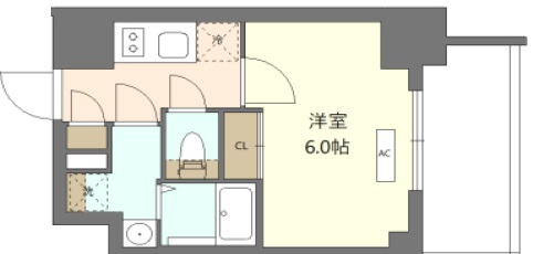 エスリードレジデンス　ザ・グラン　梅田イースト-1K(112019825)の間取り図