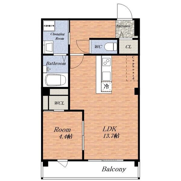 サンティエ福島吉野-1LDK(112025693)の間取り図
