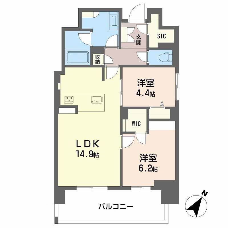 リビエナ　グラン　新梅田-2LDK(112092270)の間取り図