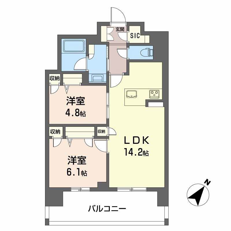 リビエナ　グラン　新梅田-2LDK(112092313)の間取り図