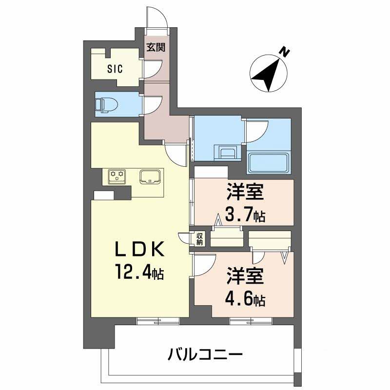 リビエナ　グラン　新梅田-2LDK(112092434)の間取り図