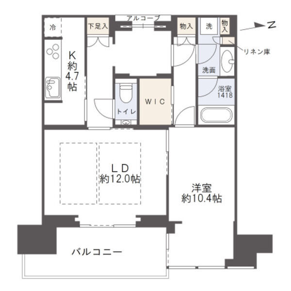 グラングリーン大阪　ＴＨＥ　ＮＯＲＴＨ　ＲＥＳＩＤＥＮＣＥ-1LDK(112107712)の間取り図