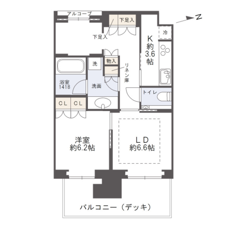 グラングリーン大阪　ＴＨＥ　ＮＯＲＴＨ　ＲＥＳＩＤＥＮＣＥ-1LDK(112107749)の間取り図