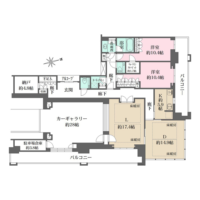 グラングリーン大阪ＴＨＥ　ＮＯＲＴＨ　ＲＥＳＩＤＥＮＣＥ-2LDK(112230664)の間取り図