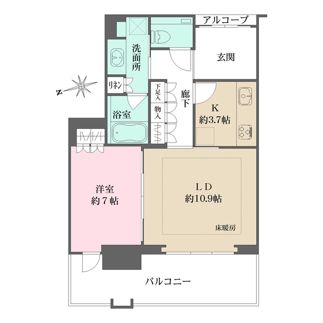 グラングリーン大阪ＴＨＥ　ＮＯＲＴＨ　ＲＥＳＩＤＥＮＣＥ-1LDK(112234552)の間取り図