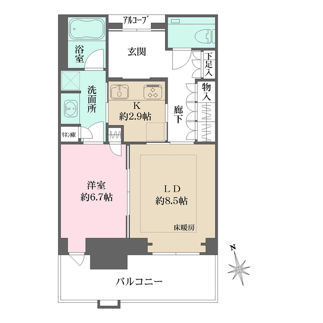 グラングリーン大阪ＴＨＥ　ＮＯＲＴＨ　ＲＥＳＩＤＥＮＣＥ-1LDK(112245677)の間取り図