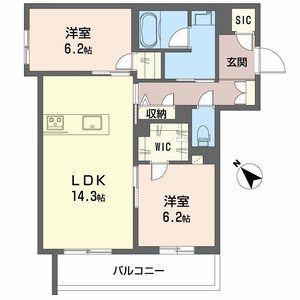 カヴァリエーレ-2LDK(112278331)の間取り図