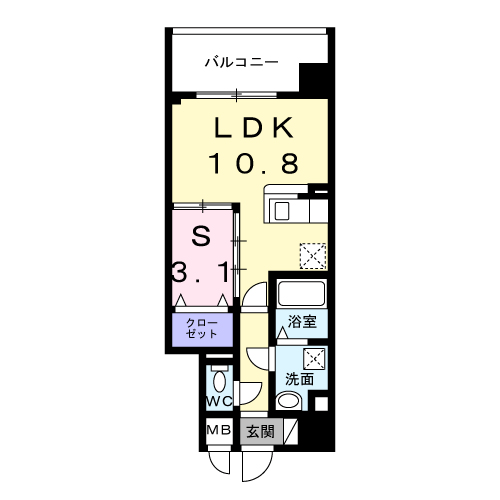 サニーレジデンス吉野Ⅱ-1LDK(112292305)の間取り図