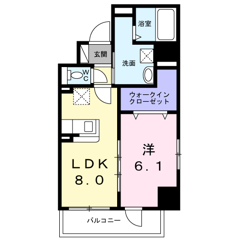 サニーレジデンス吉野Ⅱ-1LDK(112292118)の間取り図