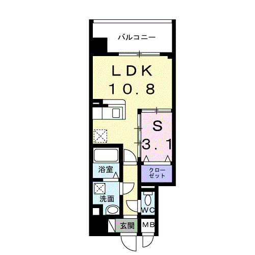 サニーレジデンス吉野Ⅱ-1LDK(112292387)の間取り図