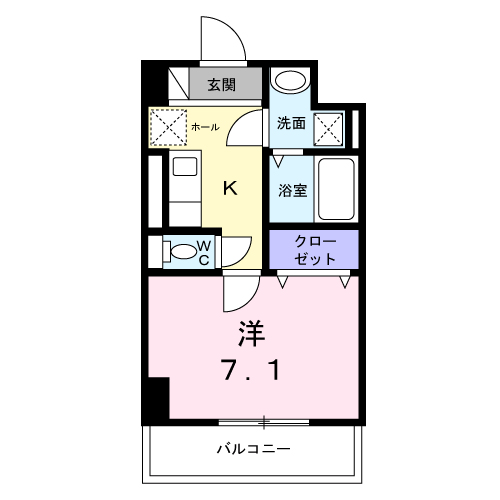 サニーレジデンス吉野Ⅱ-1K(112292154)の間取り図