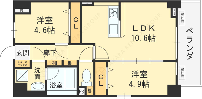 ル・モベイ天神橋-1SLDK(112292762)の間取り図