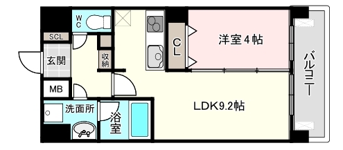 ＩＤＣランドセントラル梅田-1LDK(112593647)の間取り図