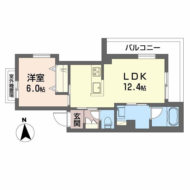 ユイロ中津-1LDK(112611121)の間取り図
