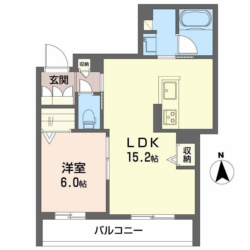ユイロ中津-1LDK(112611127)の間取り図