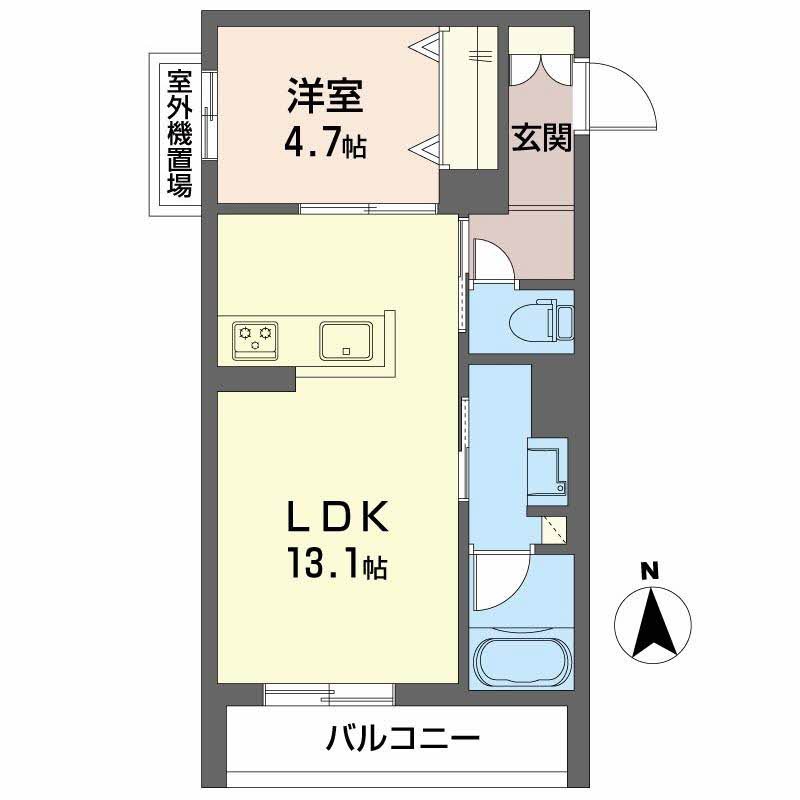 ユイロ中津-1LDK(112611129)の間取り図
