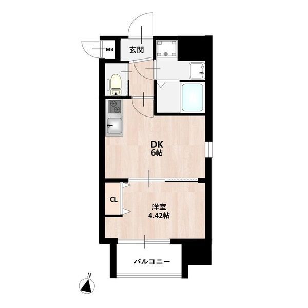 ＭＡＩＳＯＮ　ＰＲＥＭＩＥＲ　ＵＭＥＤＡ　ＮＯＲＴＨ-1DK(112747365)の間取り図