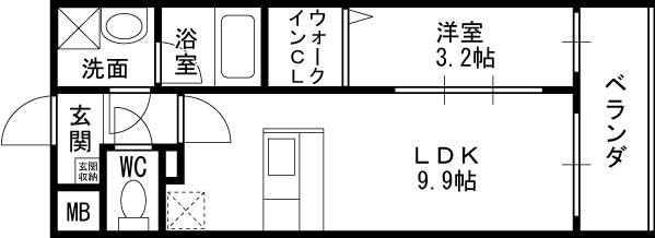 エクセルシア天神橋-1LDK(81595966)の間取り図