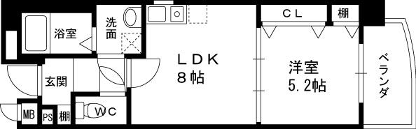 ランドマークシティ梅田東-1LDK(110818543)の間取り図