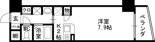 レジディア天神橋-1K(99696501)の間取り図