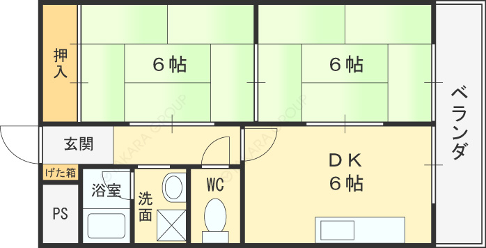 フラットプラム-2DK(97662896)の間取り図