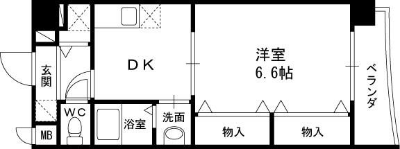 キリンパークサイド-1DK(111103744)の間取り図