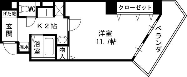 ＡＶＥＲ新野田-1K(112296917)の間取り図