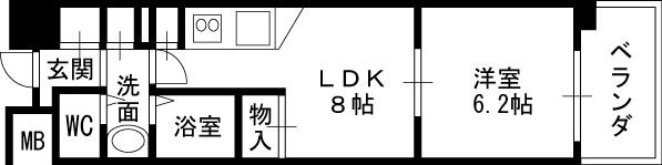 コンソラーレ同心-1LDK(87704143)の間取り図