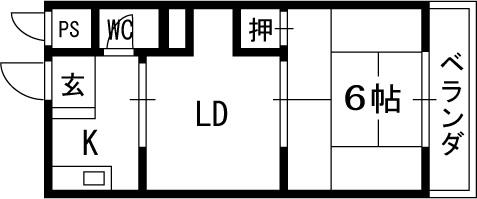 松本マンション-1DK(83307873)の間取り図