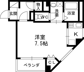 コンフォール南森町-1K(83370673)の間取り図