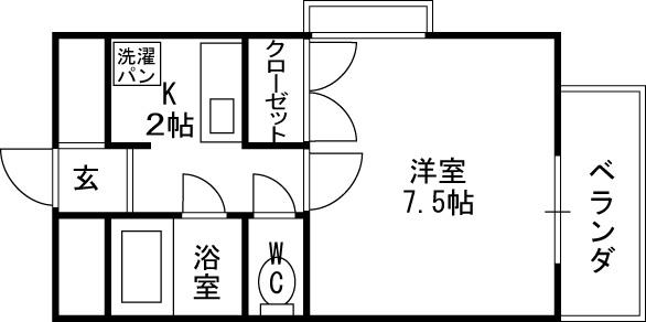 おおきに北梅田サニーアパートメント-1K(99038896)の間取り図