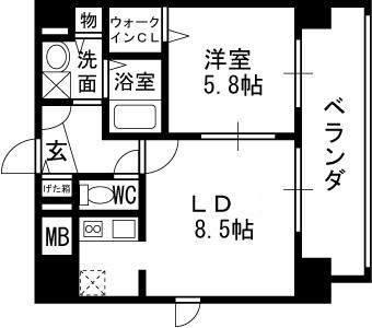 プリマクラッセ-1LDK(111114846)の間取り図