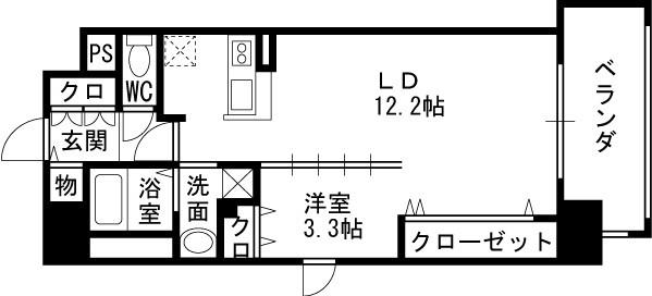 プリマクラッセ-1LDK(111999734)の間取り図