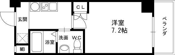サザン長柄-1K(110788142)の間取り図