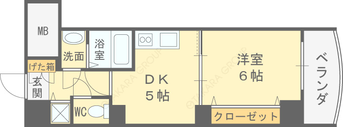 ノルデンタワー天神橋-1DK(83299743)の間取り図