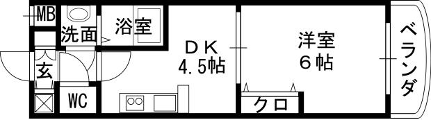 ノルデンタワー天神橋-1DK(83300025)の間取り図