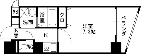 カスタリア新梅田-1K(111166722)の間取り図