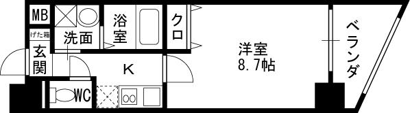 カスタリア新梅田-1K(112332551)の間取り図